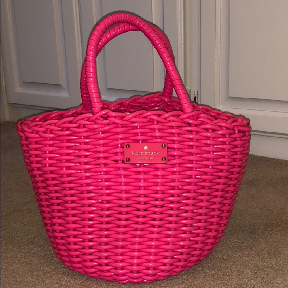 Kate Spade Pink Plastic Woven Bag